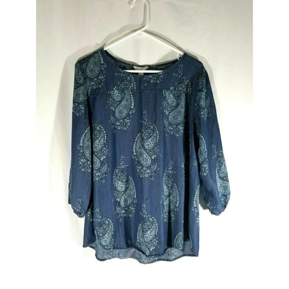 Est, 1946 Denim Style Paisley Patterned Tunic - Picture 1 of 6